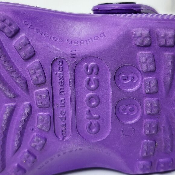 Crocs Clogs Youth Unisex Size 8/9  Purple Slip-On Sandals - Picture 8 of 9
